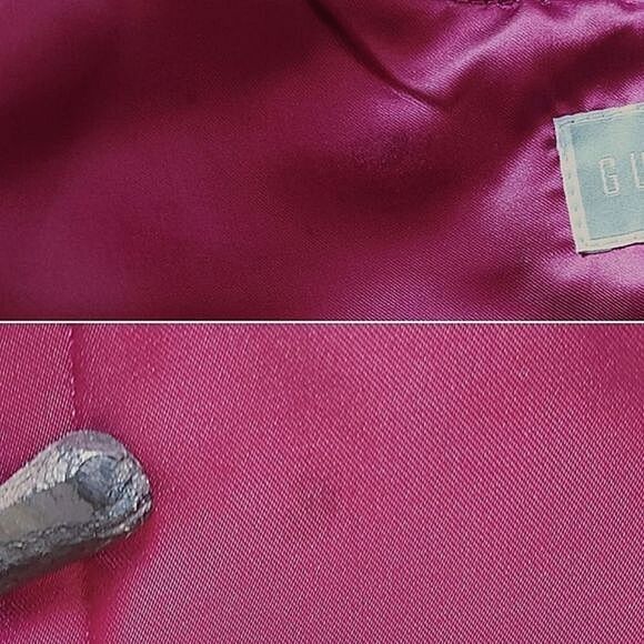 Guillaume magenta suede collarless V-neck zip front jacket - Picture 7 of 16